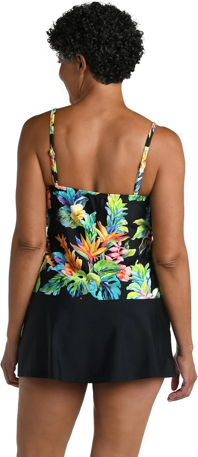 Maxine Of Hollywood Women's 2-Tiered Ruffle Tankini Swimsuit Top