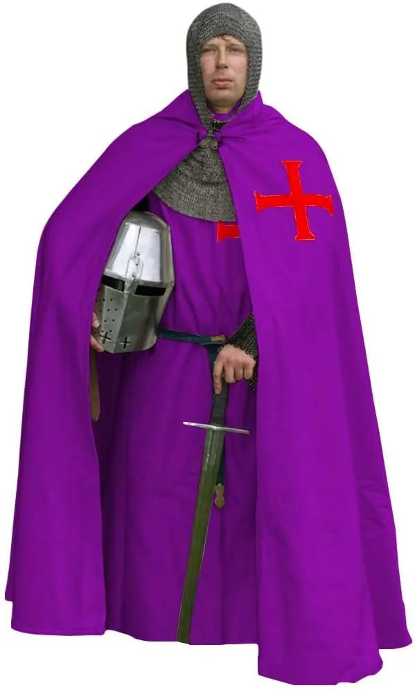 Medieval Knight Crusader Templar Cloak & Tunic Costume Historical Dress Outfit Halloween Cosplay Renaissance Faire Costume