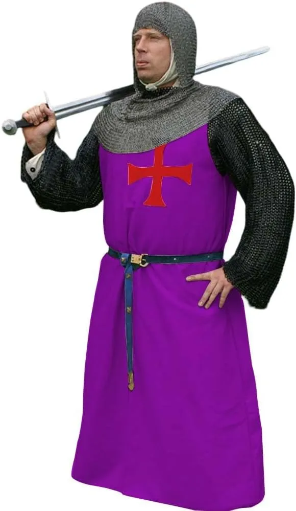 Medieval Knight Crusader Templar Cloak & Tunic Costume Historical Dress Outfit Halloween Cosplay Renaissance Faire Costume
