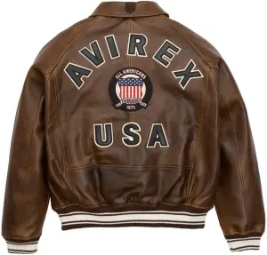 Men pilot Shirt Style Avirex real leather jacket | iconic Air force flying bomber jacket for Men(replica)