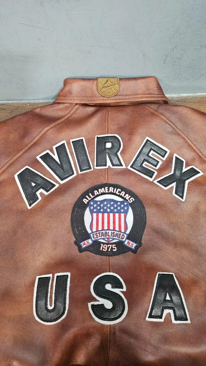 Men pilot Shirt Style Avirex real leather jacket | iconic Air force flying bomber jacket for Men(replica)