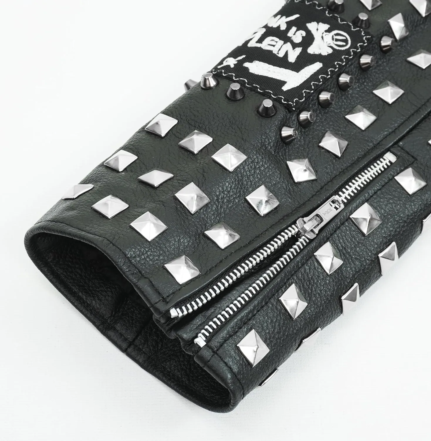 Mens Cafe Racer Studded Biker Punk Is Pride Red Brando Motorcycle Leather Jacket - Spikes Jacket