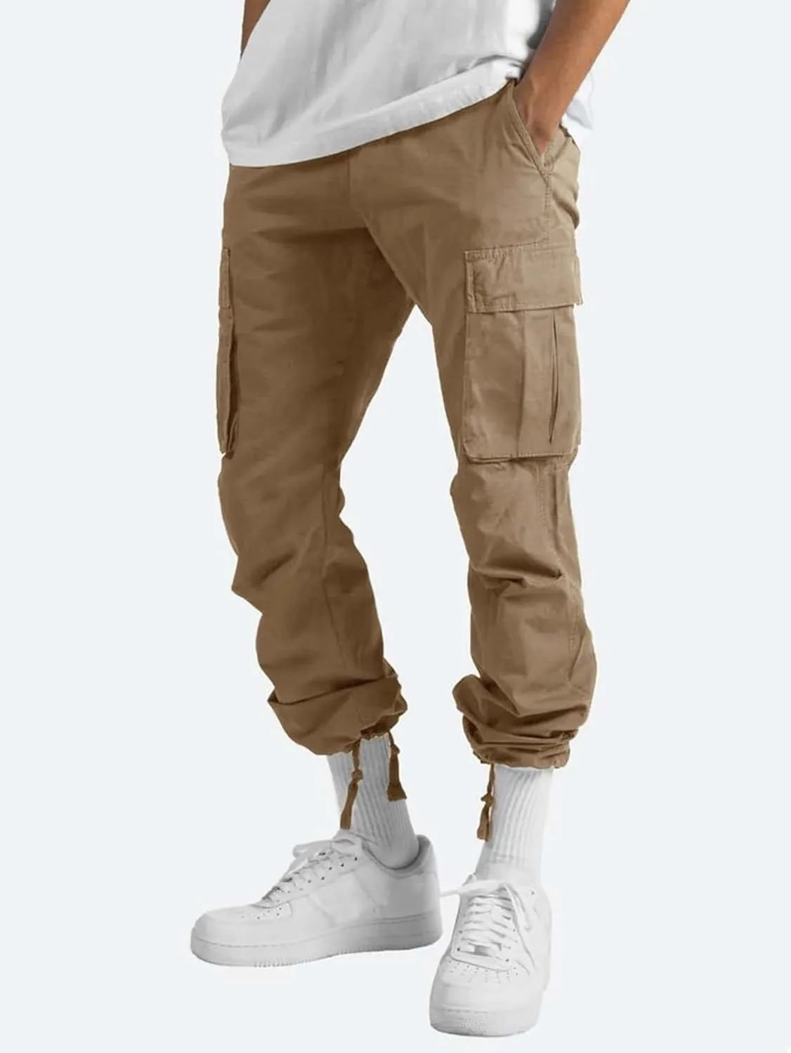 Mens Cargo Pants Straight Casual Trendy Loose Slim Fit Joggers Sweatpants Outdoor Lightweight Athletic Walking Trouser