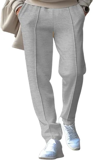 Mens Casual Straight Pants Elastic Waist Vintage Stylish Loose Slim Fit Hippie Solid Pants Outdoor Business Trousers