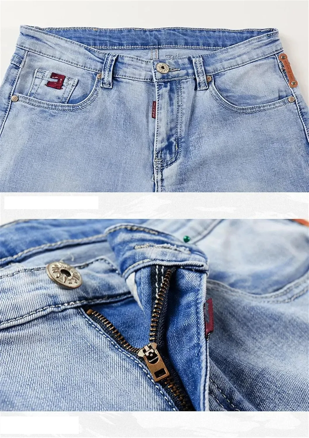 Men's Denim Two Piece Set Slim Micro-Stretch Two-Piece Jacket Jeans Suit