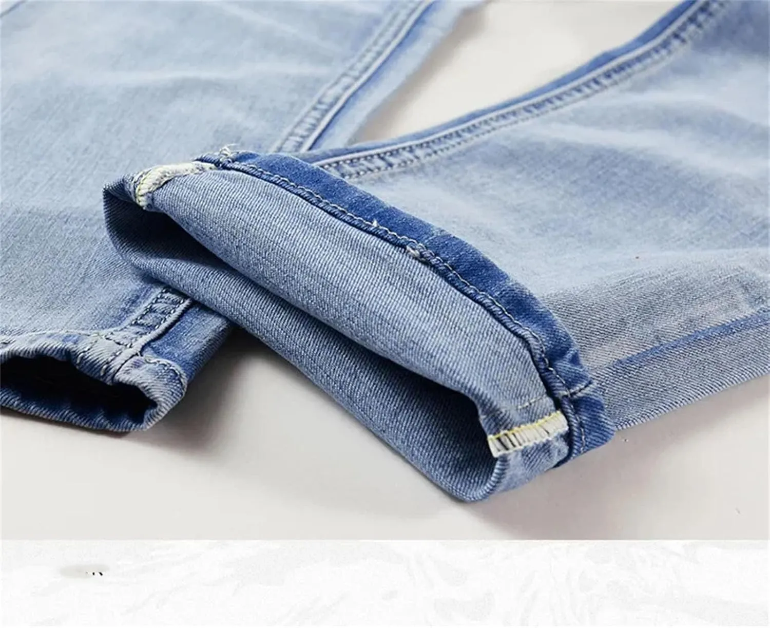 Men's Denim Two Piece Set Slim Micro-Stretch Two-Piece Jacket Jeans Suit