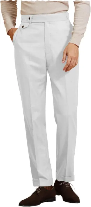 Men's Dress Pants Pleated Front Casual Hidden Expandable Waist Dress Suit Pants