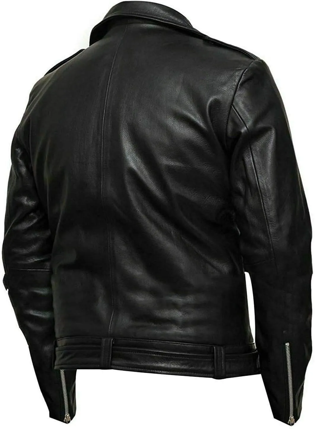 Men's Durable Leather Classic Motorcycle Protective Armored Style Biker Riding Jacket