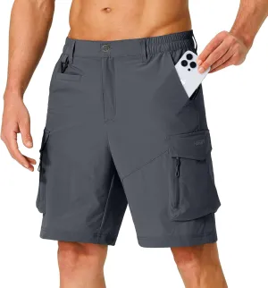 Men's Hiking Cargo Shorts Quick Dry Lightweight Travel Shorts with Multi Pockets for Fishing Camping Golf