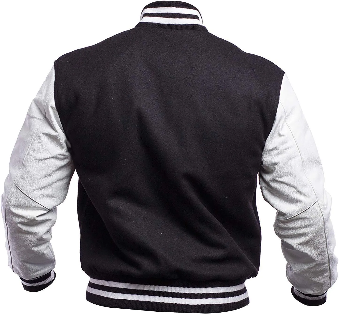 Mens Letterman Black Varsity Jacket - Black School Teen College Bomber Jacket