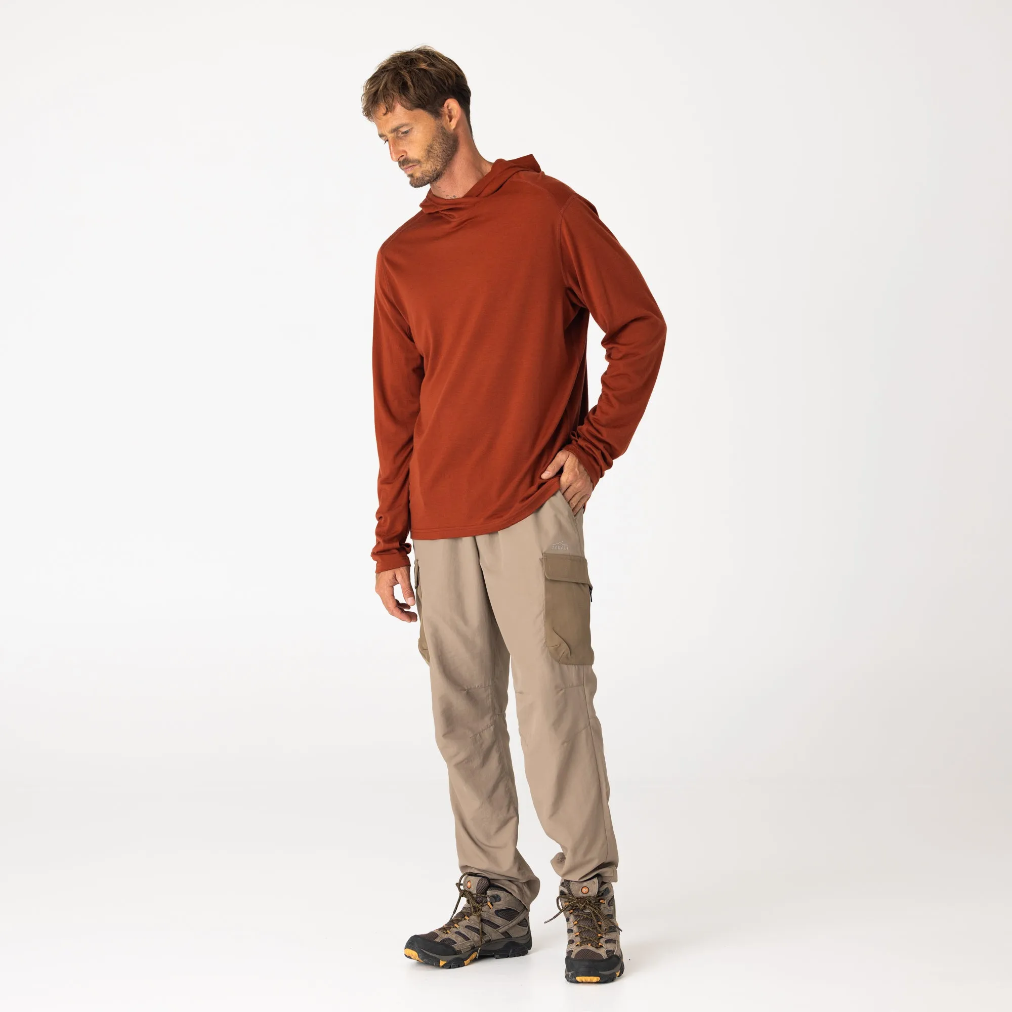 Mens Merino LS Hoody Tannin