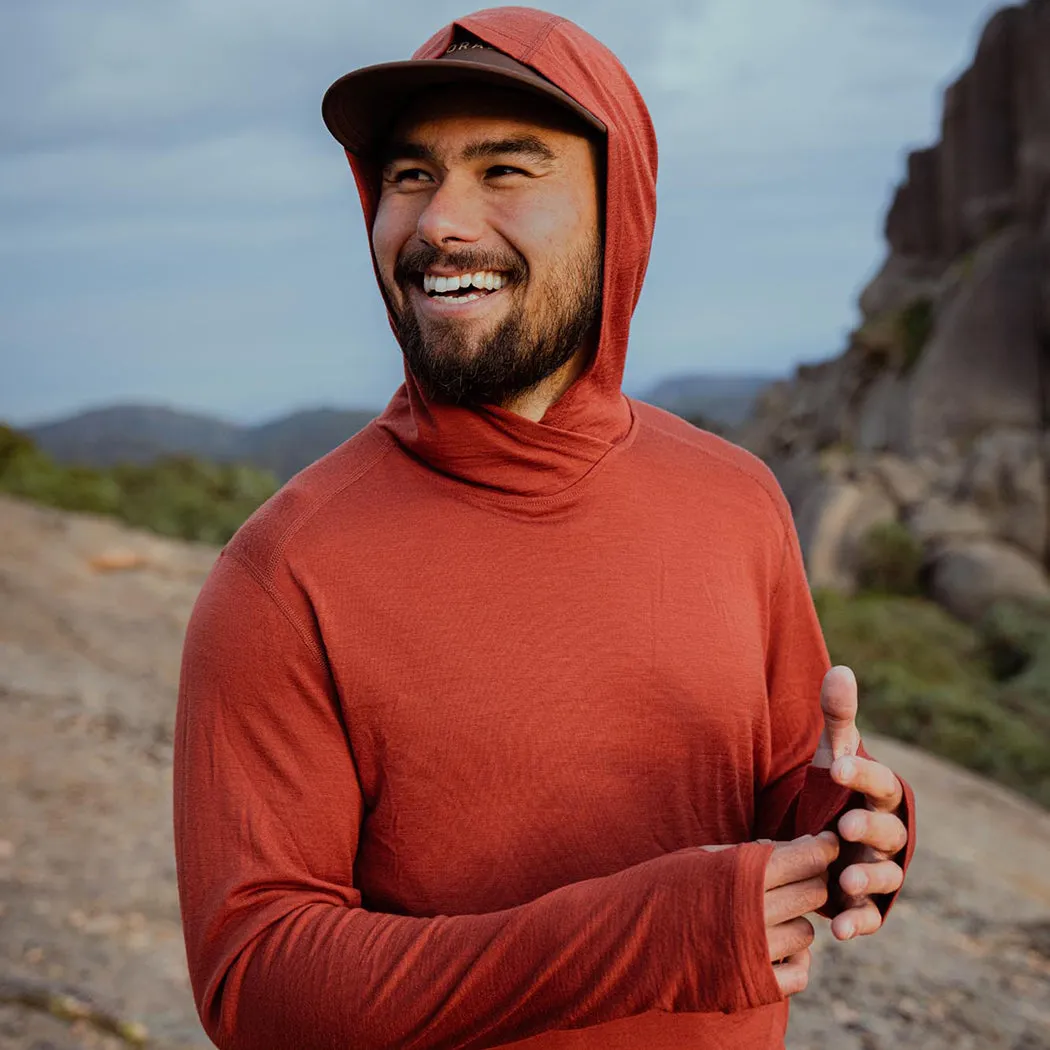Mens Merino LS Hoody Tannin