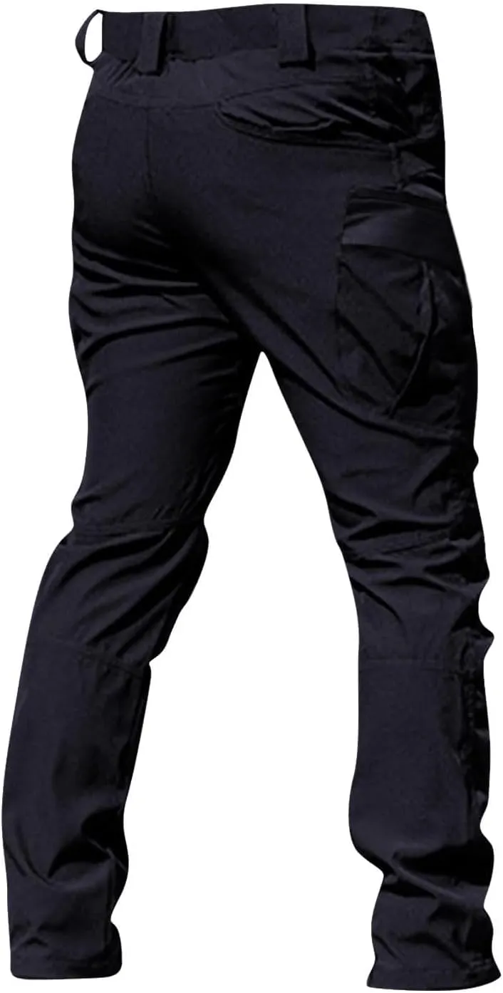 Mens Outdoor Hiking Pants Tactical Military Cargo Pants Slim Fit Waterproof Pant Quick Dry Sweatpants Multi Pockets