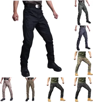 Mens Outdoor Hiking Pants Tactical Military Cargo Pants Slim Fit Waterproof Pant Quick Dry Sweatpants Multi Pockets