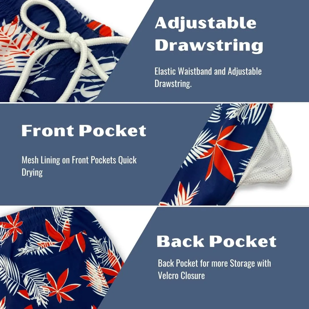 Mens Swim Trunks 5in Board Shorts Quick Dry Swim Shorts with Mesh Lining and Pockets