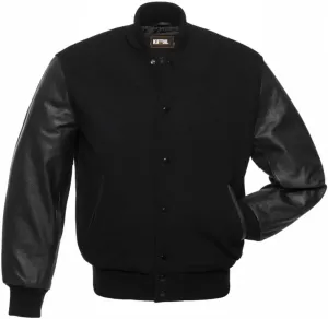 Mens Varsity Jacket - Letterman Jacket - Wool Body Genuine Leather Sleeves Bomber Jacket
