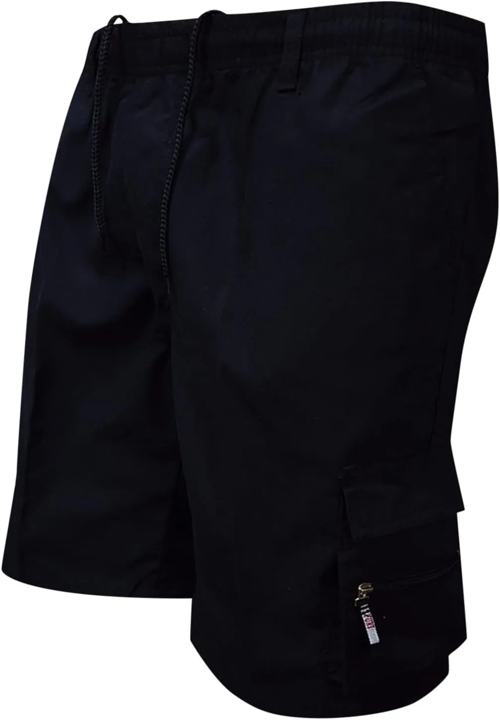 Men's Zipper Pockets Hiking Athletic Running Shorts, Multi Pocket Lightweight Quick Dry Elastic Waist Workout Shorts