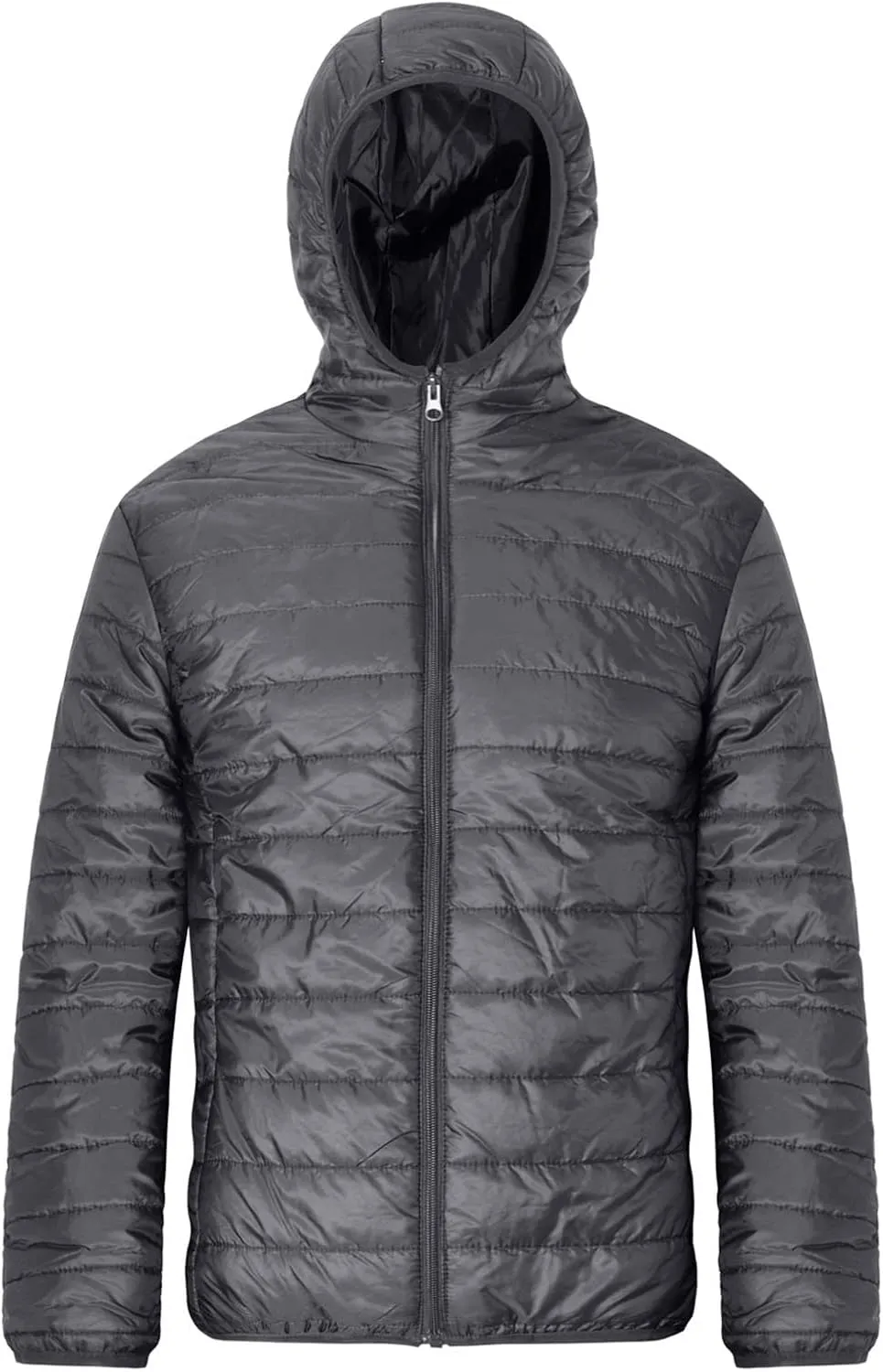 MIDOO Jackets for Men Lightweight Casual Solid Color Zipper Pocket Hooded Down Cotton Padded Jacket Coats for Men Tall