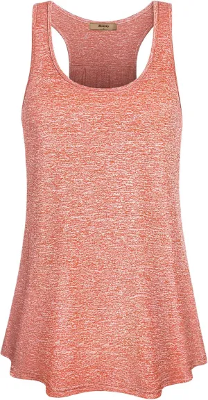 Miusey Womens Sleeveless Loose Fit Yoga Workout Racerback Tank Top
