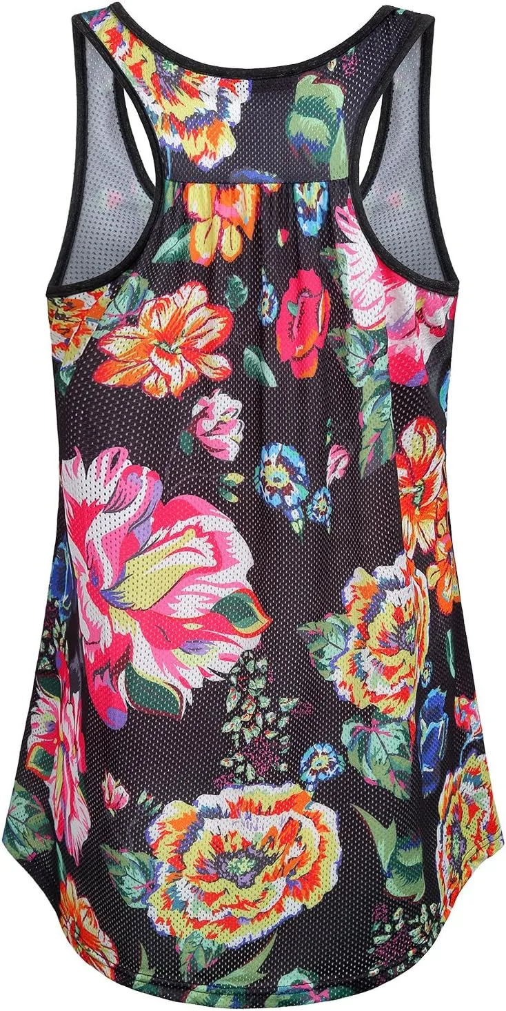 Miusey Womens Sleeveless Loose Fit Yoga Workout Racerback Tank Top