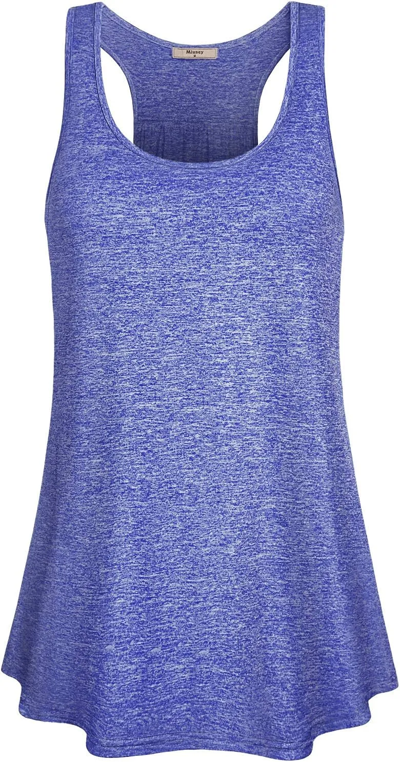Miusey Womens Sleeveless Loose Fit Yoga Workout Racerback Tank Top