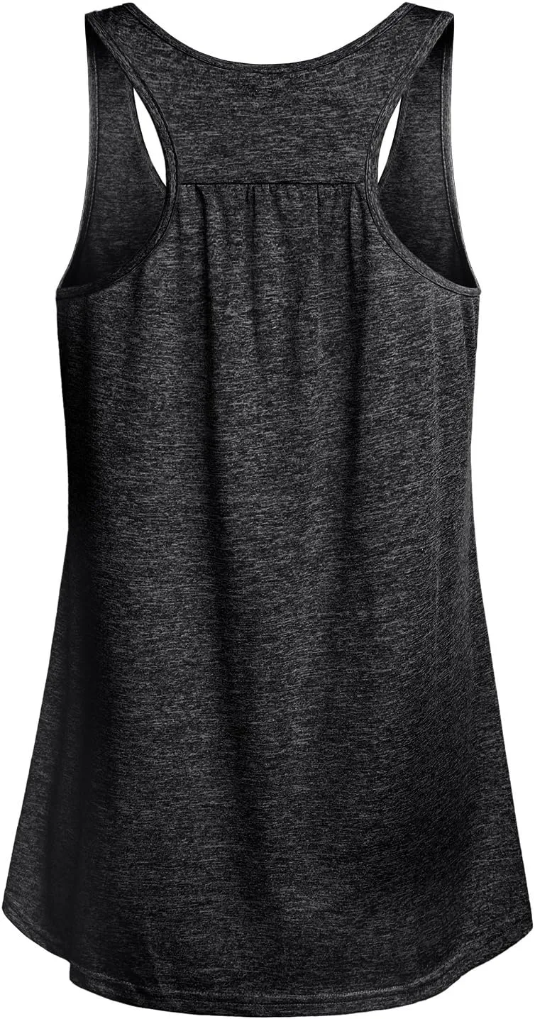 Miusey Womens Sleeveless Loose Fit Yoga Workout Racerback Tank Top