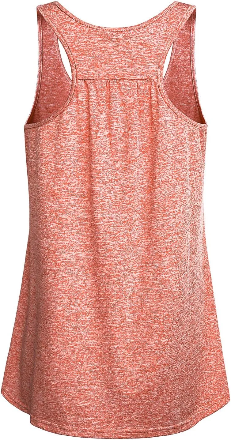 Miusey Womens Sleeveless Loose Fit Yoga Workout Racerback Tank Top