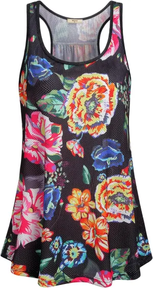 Miusey Womens Sleeveless Loose Fit Yoga Workout Racerback Tank Top