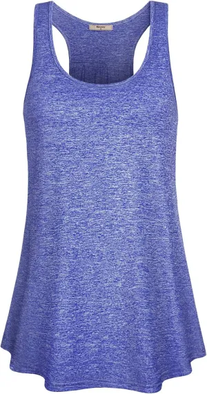 Miusey Womens Sleeveless Loose Fit Yoga Workout Racerback Tank Top