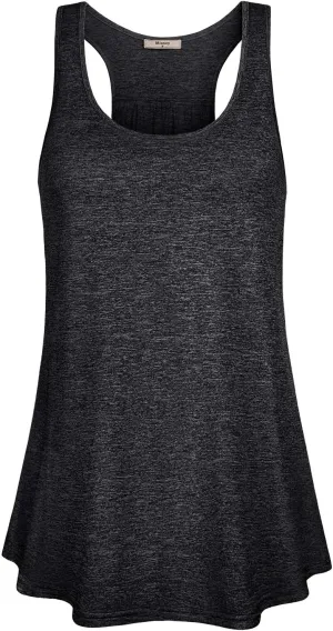 Miusey Womens Sleeveless Loose Fit Yoga Workout Racerback Tank Top