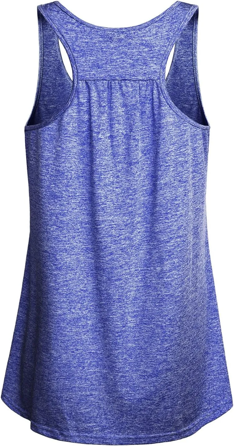 Miusey Womens Sleeveless Loose Fit Yoga Workout Racerback Tank Top