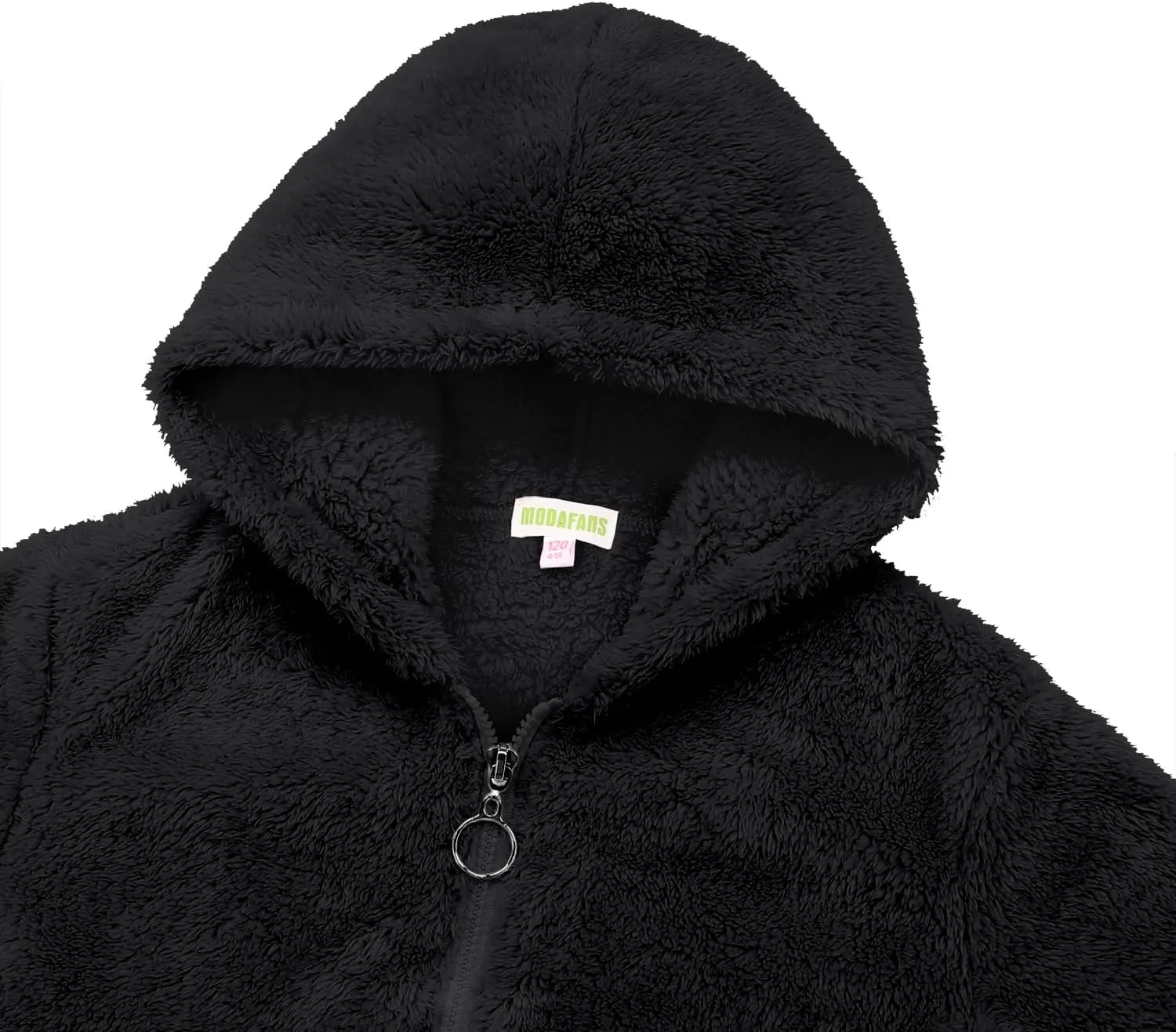 MODAFANS Girls Buffalo Plaid Fleece Hoodies Pullover Teddy Bear Jacket Sweatshirt Casual Outwear Coat with Pockets 4-13Years