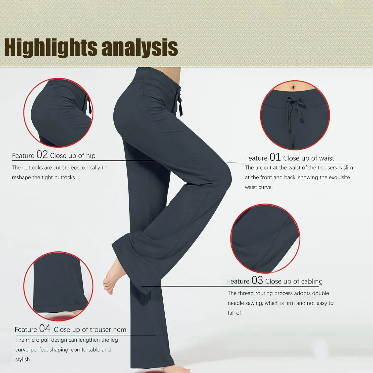 Modal Wide Leg Pants for Women Loose Fit Bootleg High Waisted Lounge Pants Casual Yoga Pilates Meditation Trousers