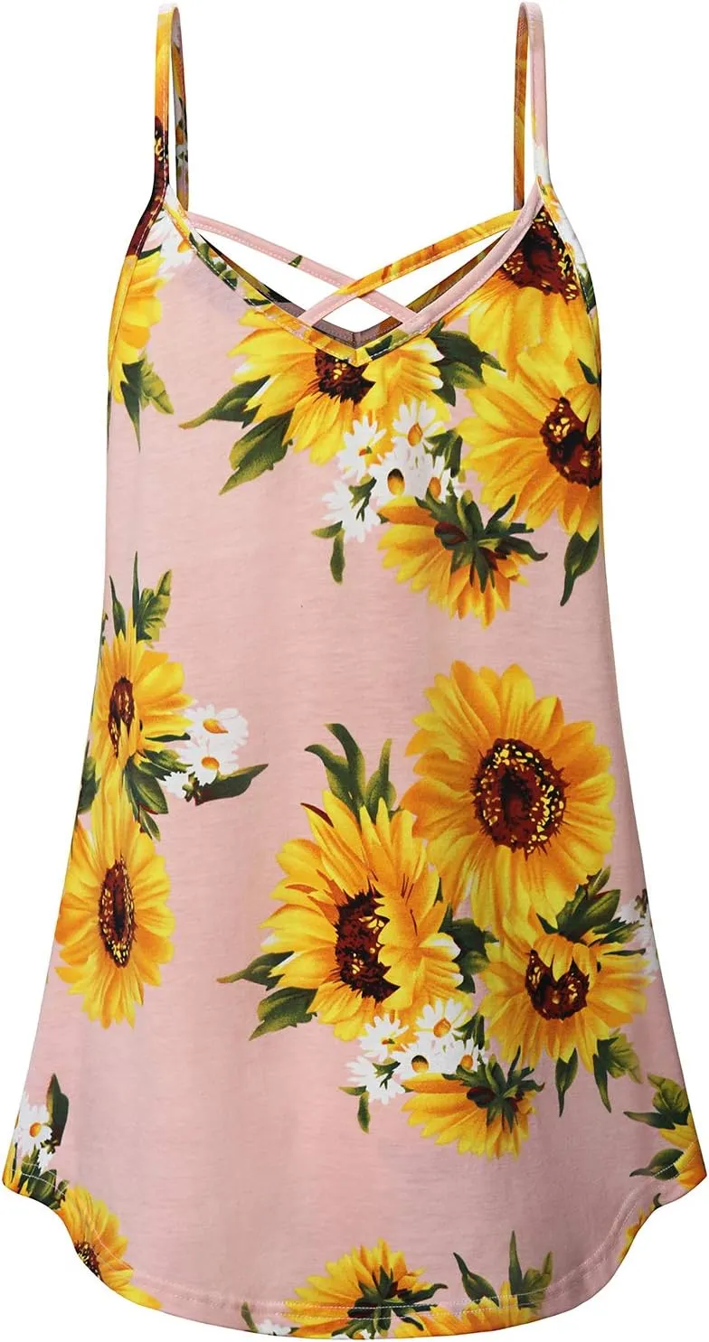 MOQIVGI Womens Summer Spaghetti Strap Tank Top Casual Flowy Camisoles