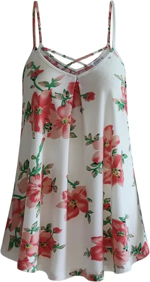 MOQIVGI Womens Summer Spaghetti Strap Tank Top Casual Flowy Camisoles