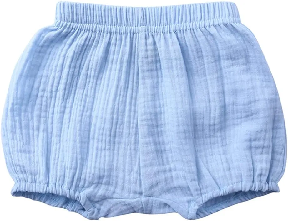 MYGBCPJS Baby Girls Boys 3 Pack Cotton Linen Blend Cute Bloomer Shorts Loose Harem Shorts
