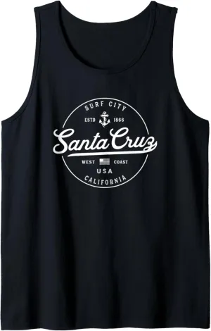 NAUTICAL Anchor Santa Cruz California Travel Vacation Tank Top