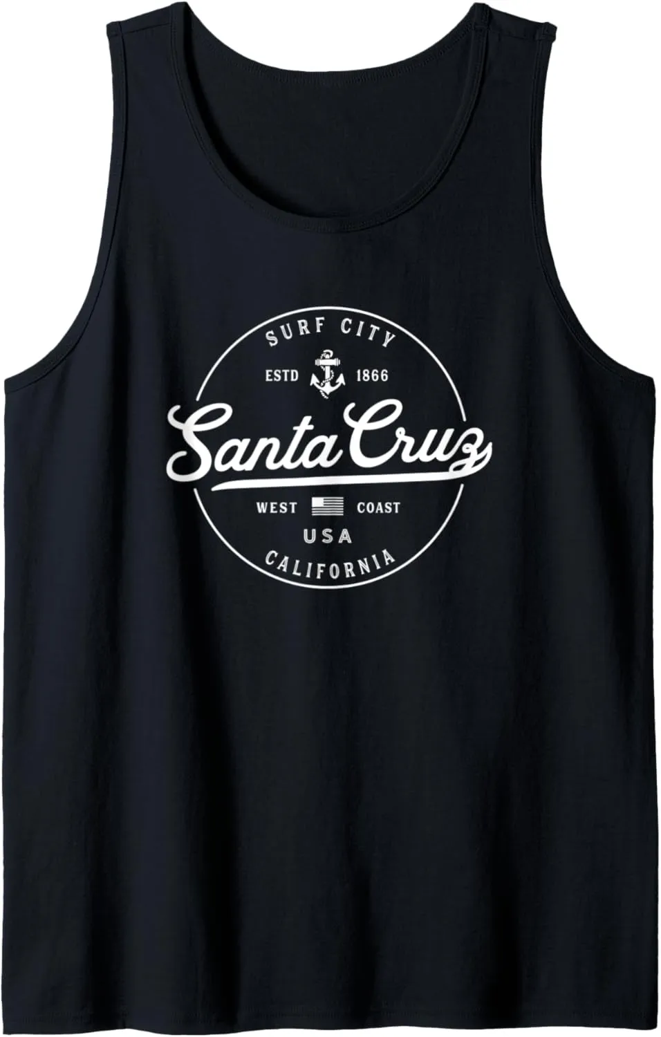 NAUTICAL Anchor Santa Cruz California Travel Vacation Tank Top