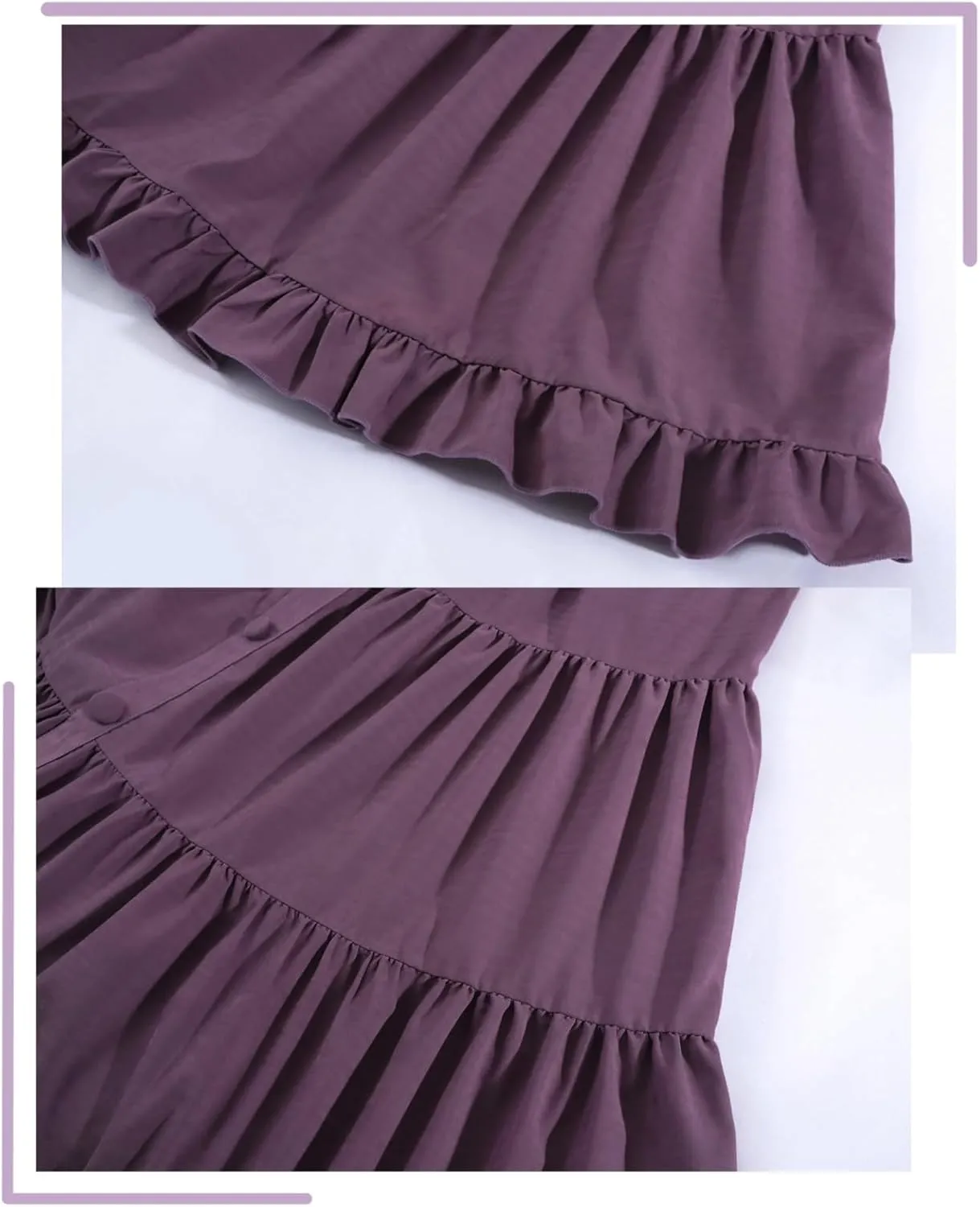 NSPSTT Victorian Skirt for Women Flowy Maxi Skirts High Waisted Ren Faire Skirt Purple