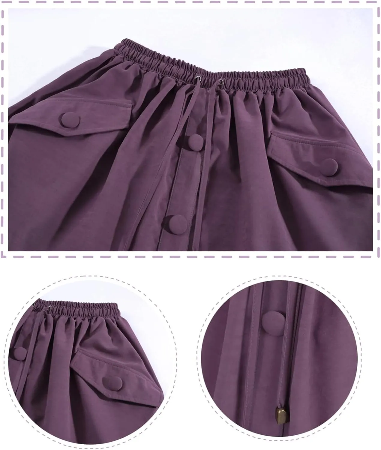 NSPSTT Victorian Skirt for Women Flowy Maxi Skirts High Waisted Ren Faire Skirt Purple