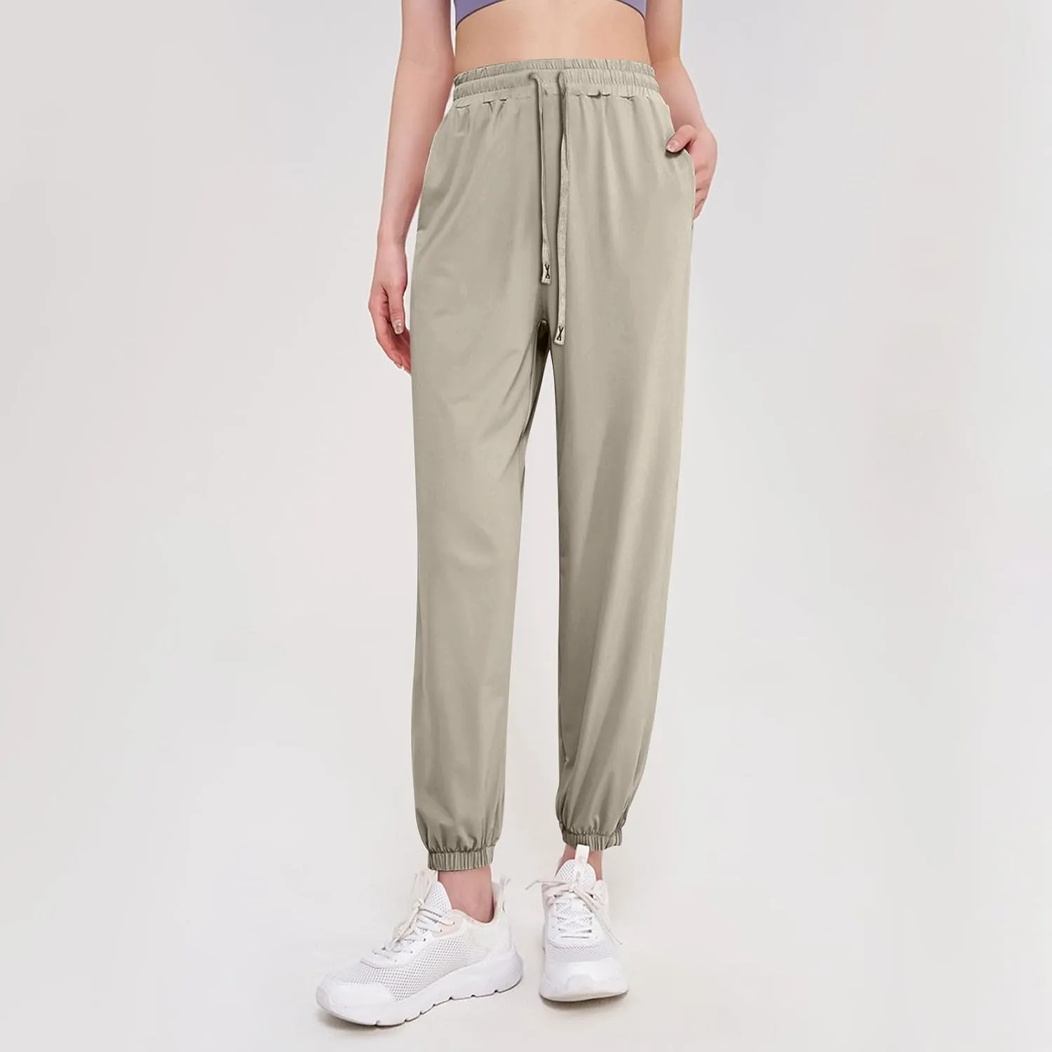 Pants for Women,Linen Sweatpants Petite High Waisted Straight Leg Trousers Dressy Linen Cotton Palazzo