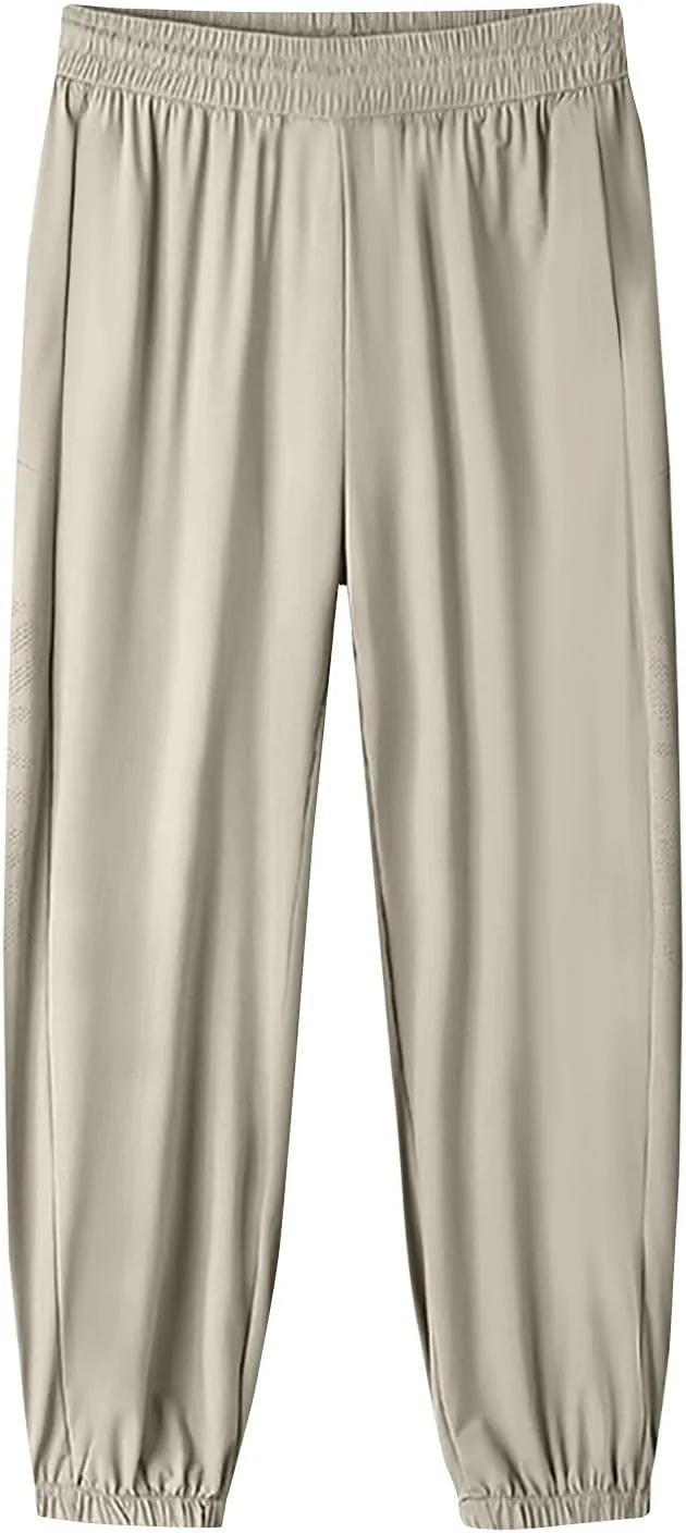 Pants for Women,Linen Sweatpants Petite High Waisted Straight Leg Trousers Dressy Linen Cotton Palazzo