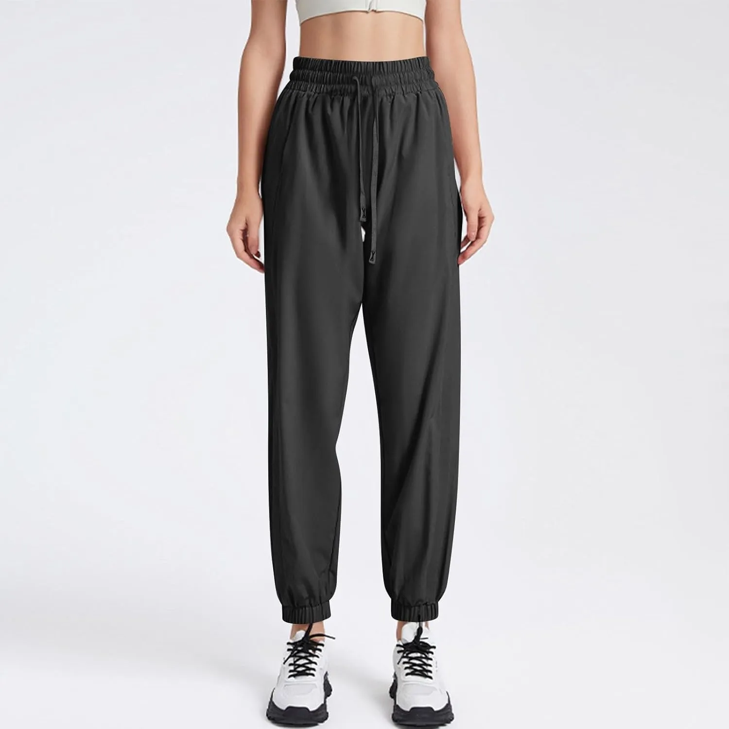 Pants for Women,Linen Sweatpants Petite High Waisted Straight Leg Trousers Dressy Linen Cotton Palazzo