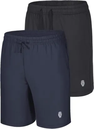 PIQIDIG Youth Boys' Loose Fit Athletic Shorts Quick Dry Active Shorts with Pocket, 2-Pack