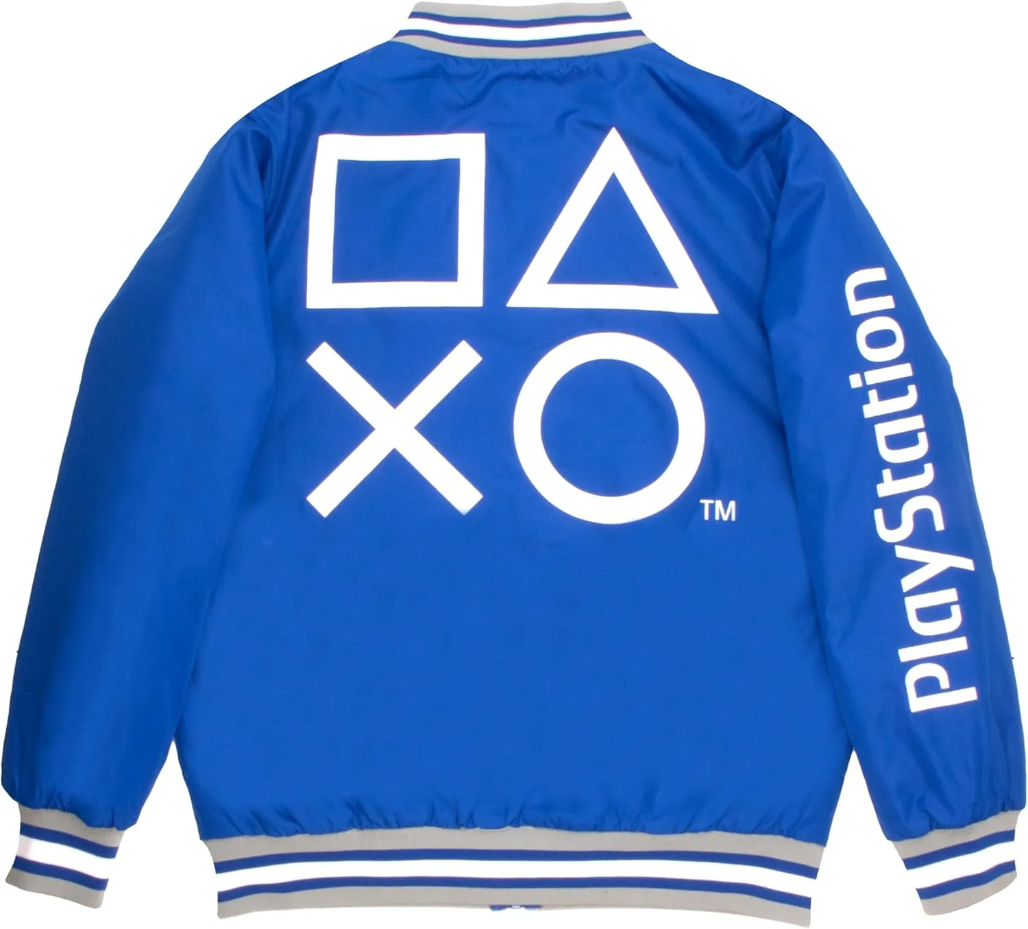 PlayStation Boys Gamer Varsity Bomber Jackets Zip-Up Sony Buttons Graphic Print Jacket for Kids