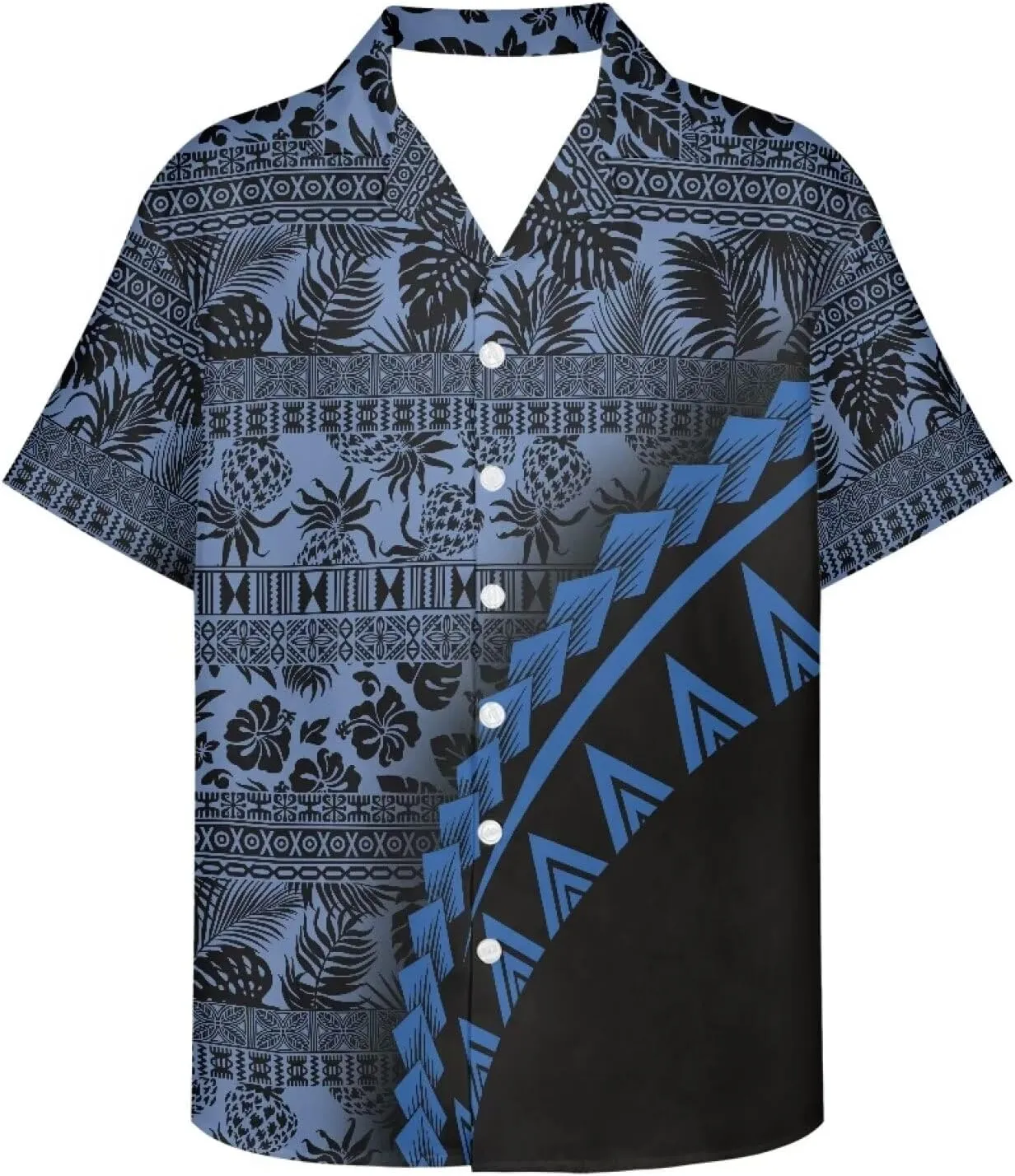 Plus Size Couple Outfit Sets Polynesian Tapa Puletasi Samoan Women Dress and Men Shirts Lavalava Couple Sets