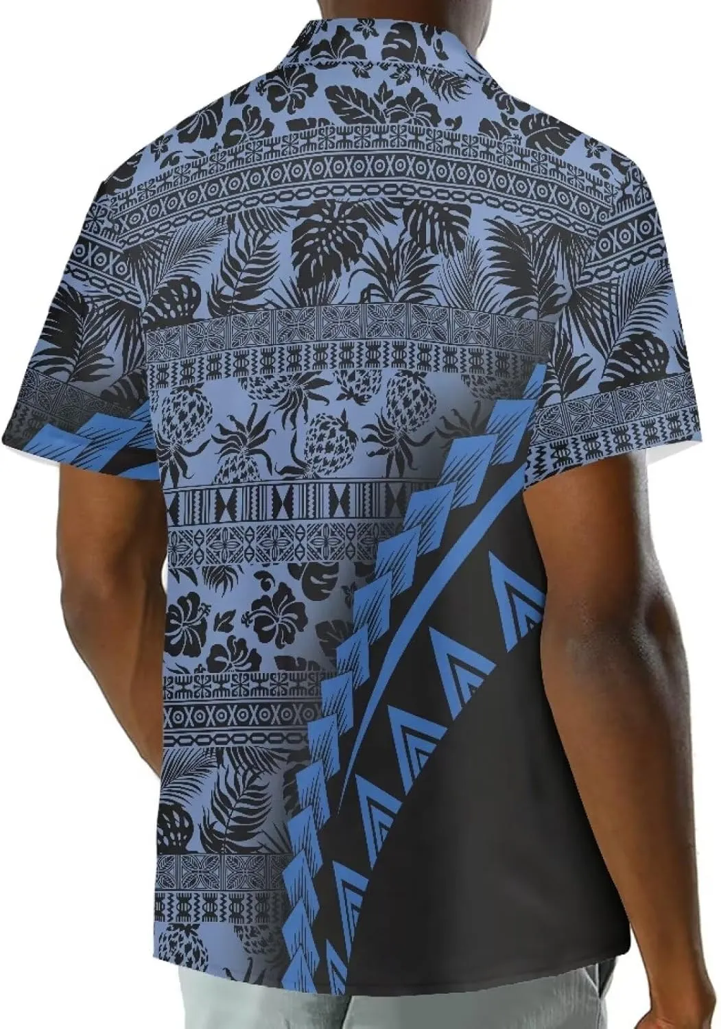Plus Size Couple Outfit Sets Polynesian Tapa Puletasi Samoan Women Dress and Men Shirts Lavalava Couple Sets