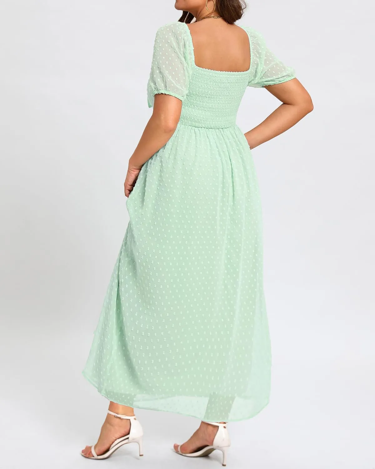 Plus Size Summer Dress - 2025 Graduation Beach Wedding Guest Tie Front Maxi Sundress