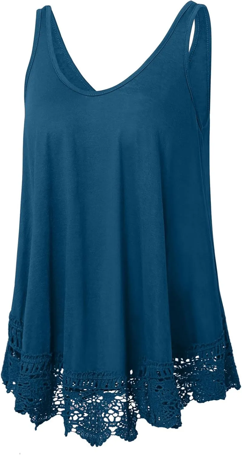 Plus Size Swing Lace Flowy Tank Top for Women