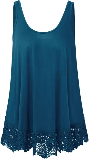 Plus Size Swing Lace Flowy Tank Top for Women